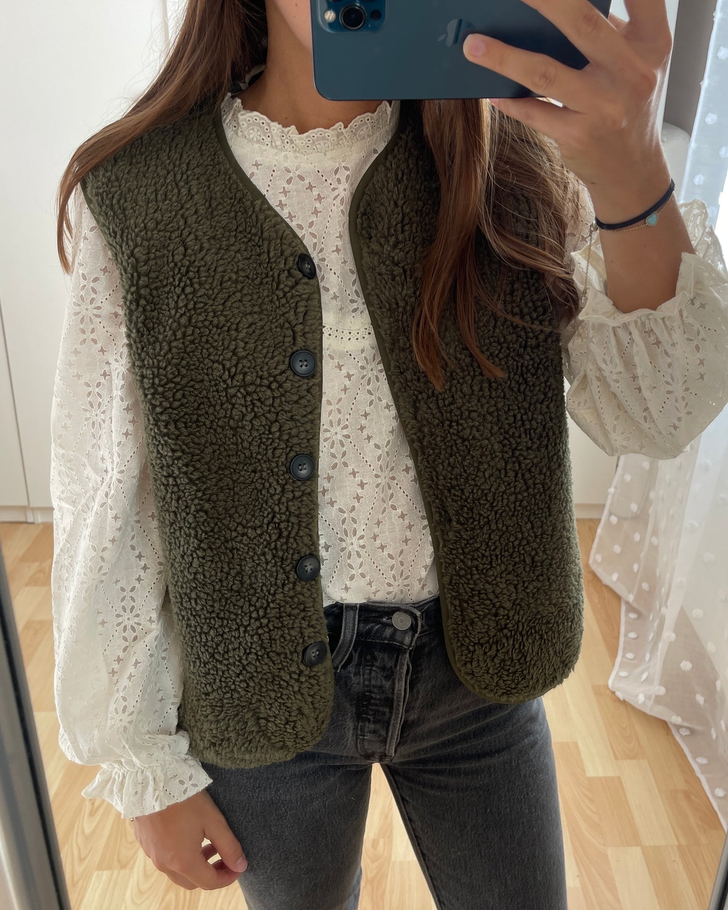 Veste mouton kaki