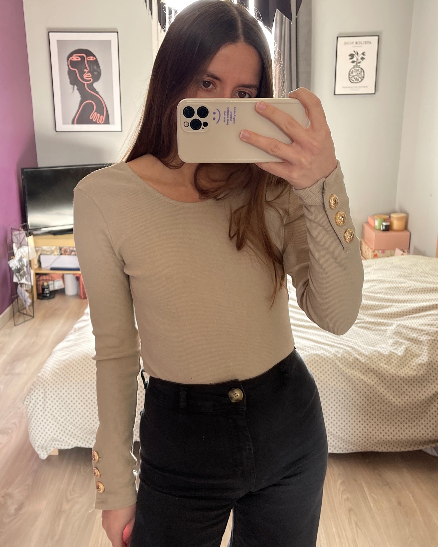 Body Mario côtelé beige