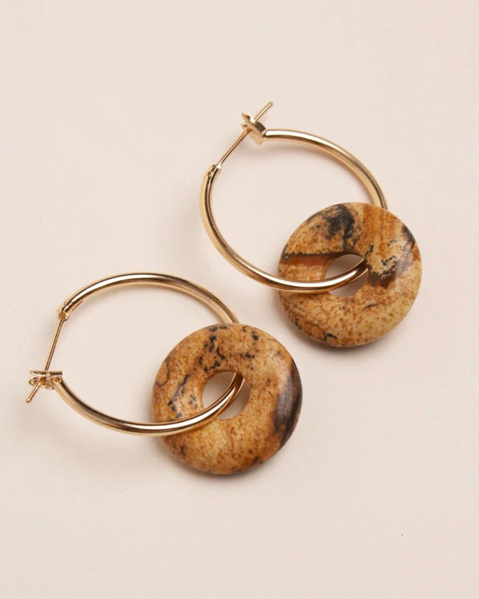 Boucles d'oreilles Jaspe jaune
