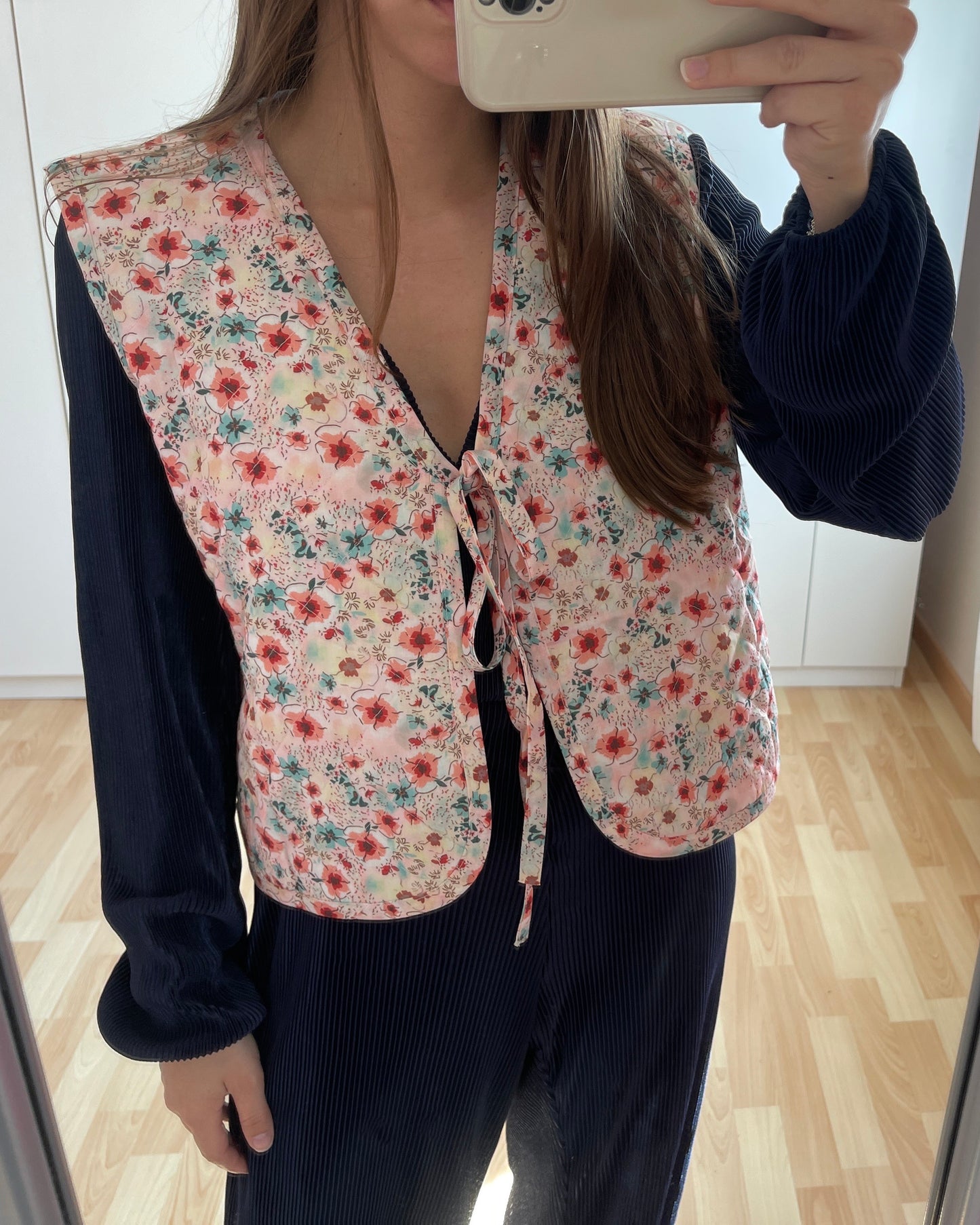 Veste Romy rose pâle fleuris